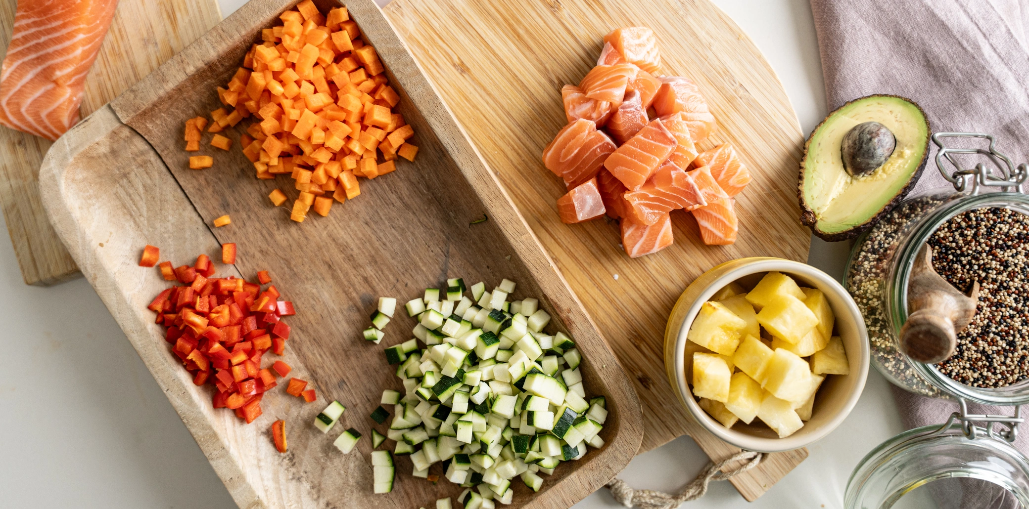 legumes da bowl de salmão