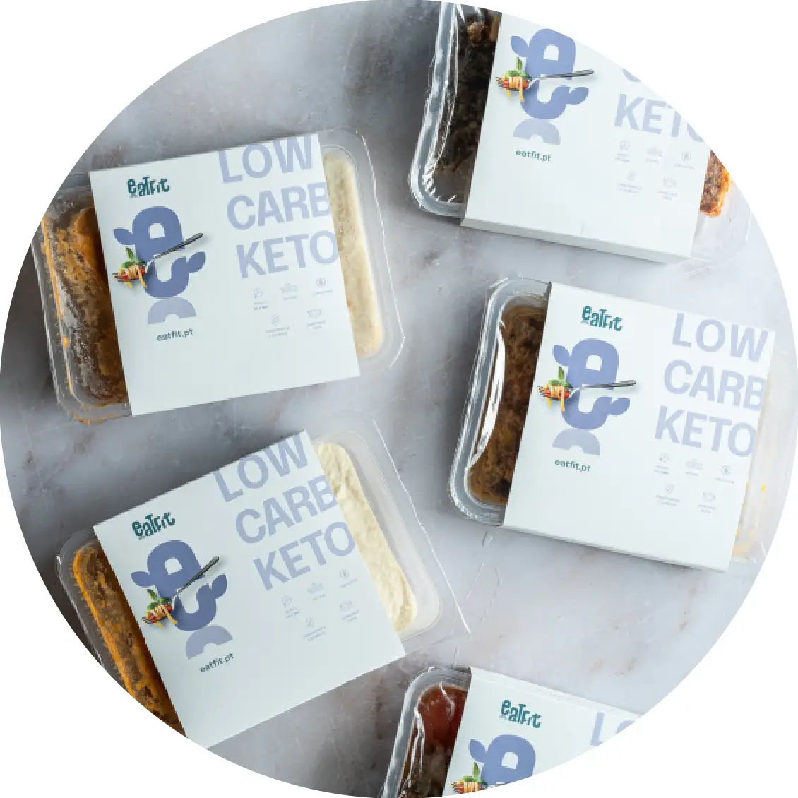 várias refeições, pack de refeições low carb, saudáveis