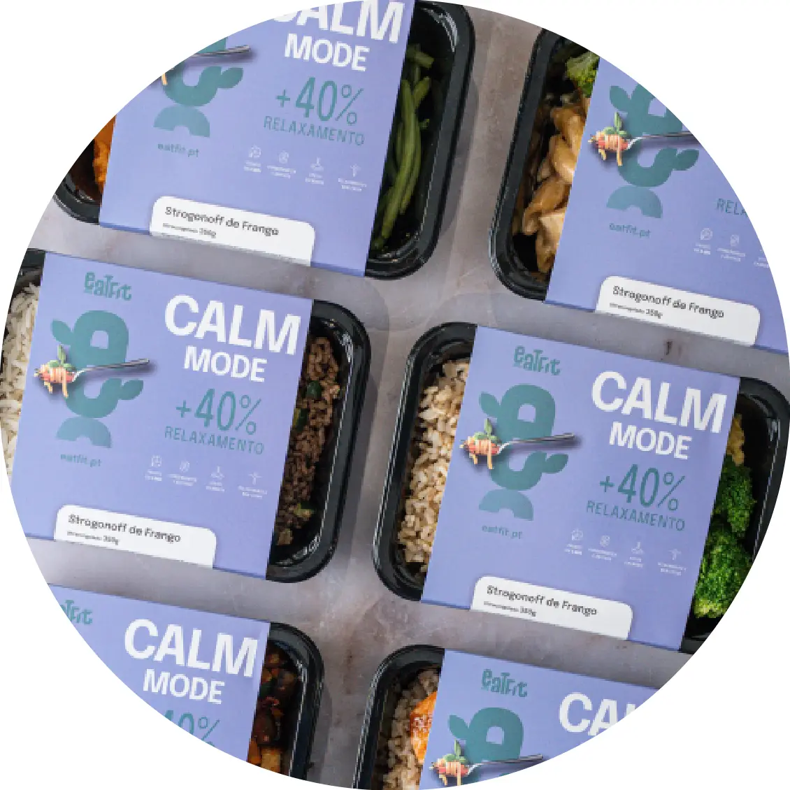 Refeições relaxamento; Refeições anti-stress; Pack marmitas calm mode